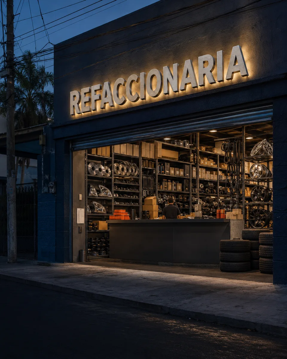 Fachada ilustrativa de una refaccionaria